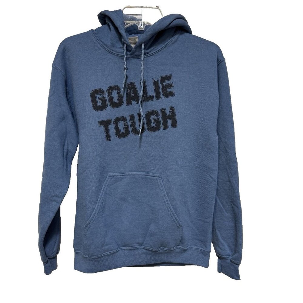 Goalkeeping Hoodie Keeper Goalie Tough Gildan Adult Small Blue EUC Sweatshirt
